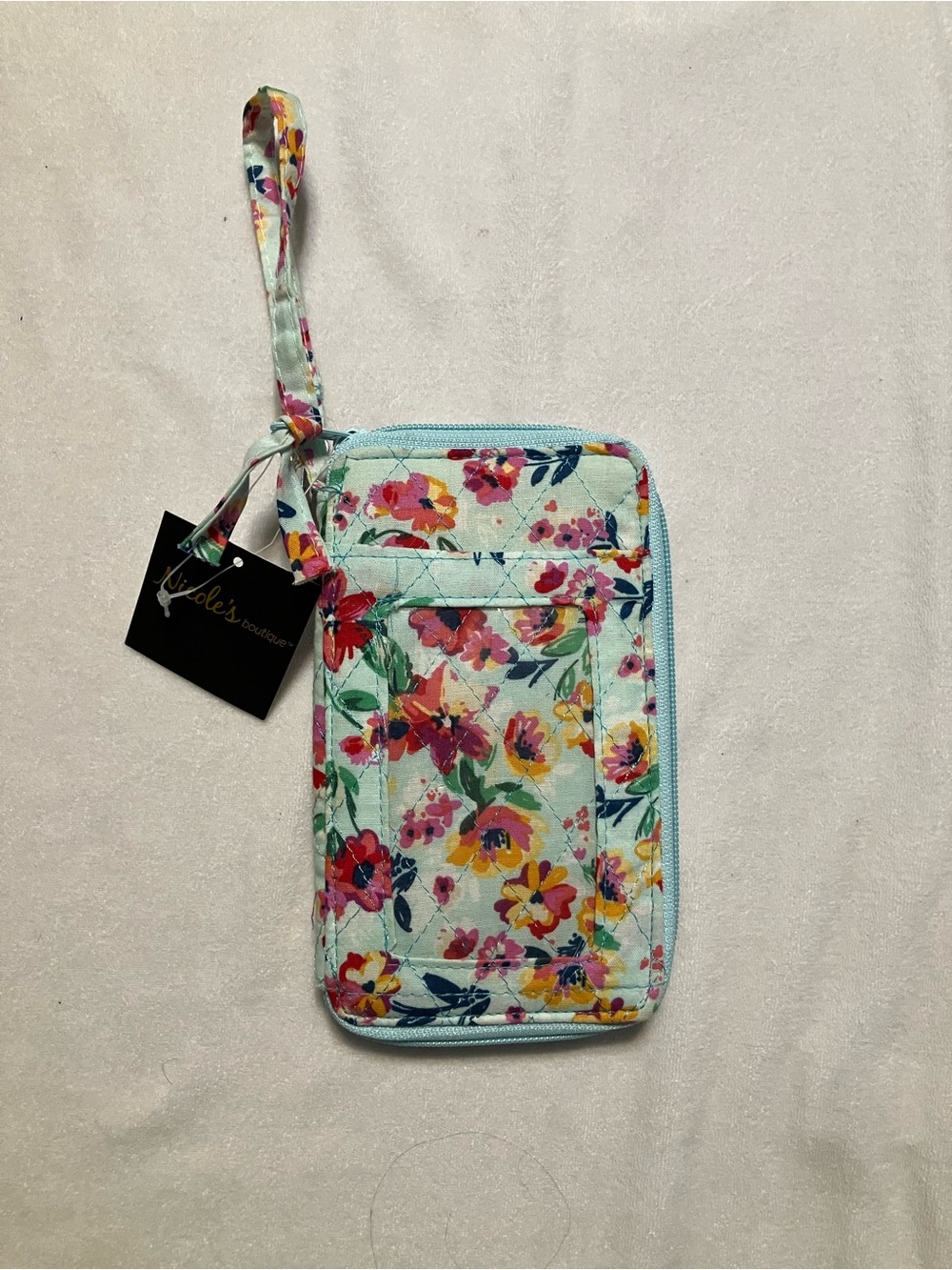 Floral Wristlet Wallet - Light Blue New Mint condition Summer Spring